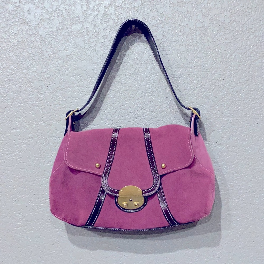Kelle Pollack suede leather shoulder bag New